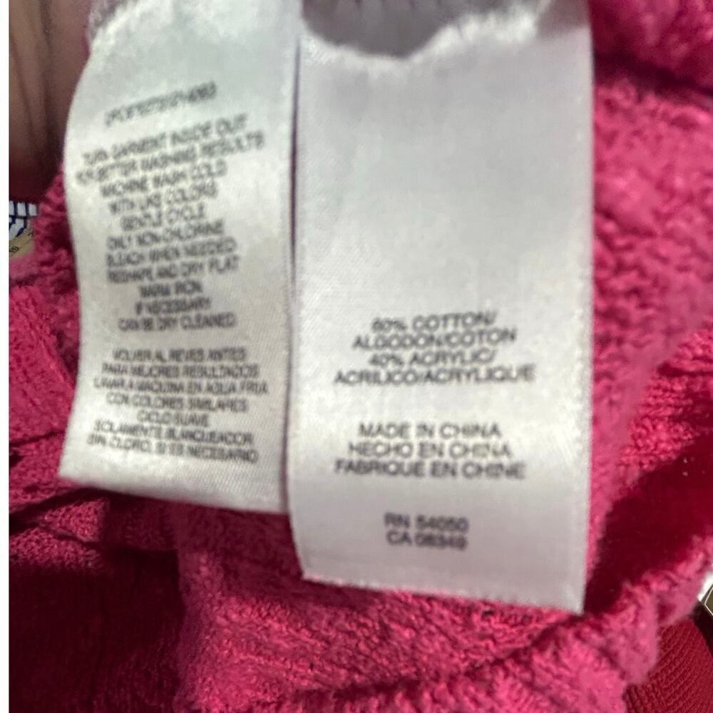 Jones New York Sport Pink Open Knit Sweater XL Cotton Lightweight - Picture 6 of 6